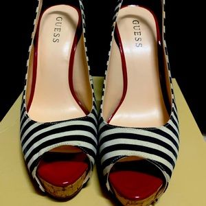 Guess peep toe heels